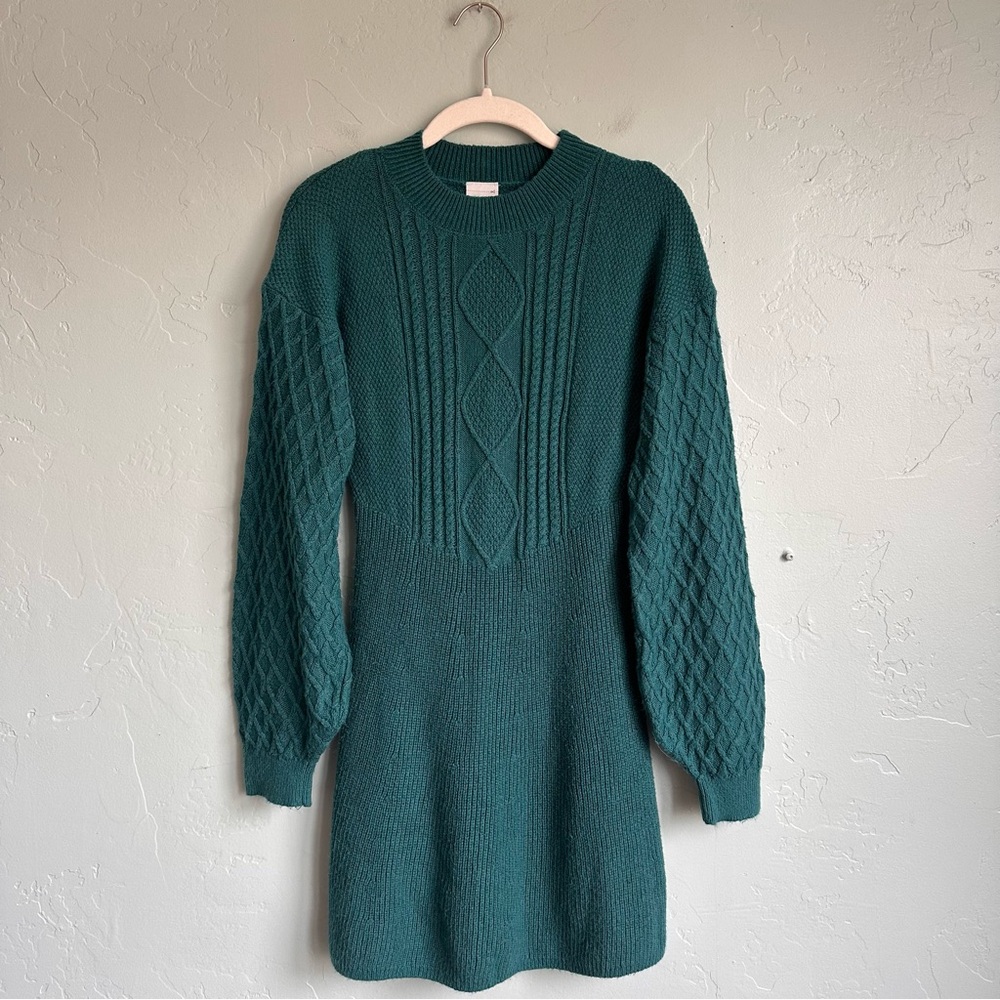 Abercrombie Kids Girls Forrest Green Long Sleeve Sweater Dress Size 15/16